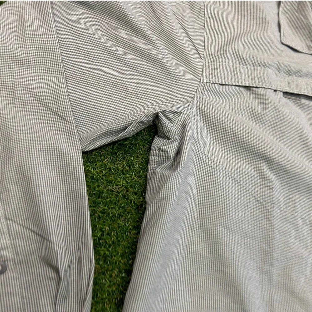 The North Face Mens Grey Micro Check Long Sleeve Ventilated Hiking Shirt Large
